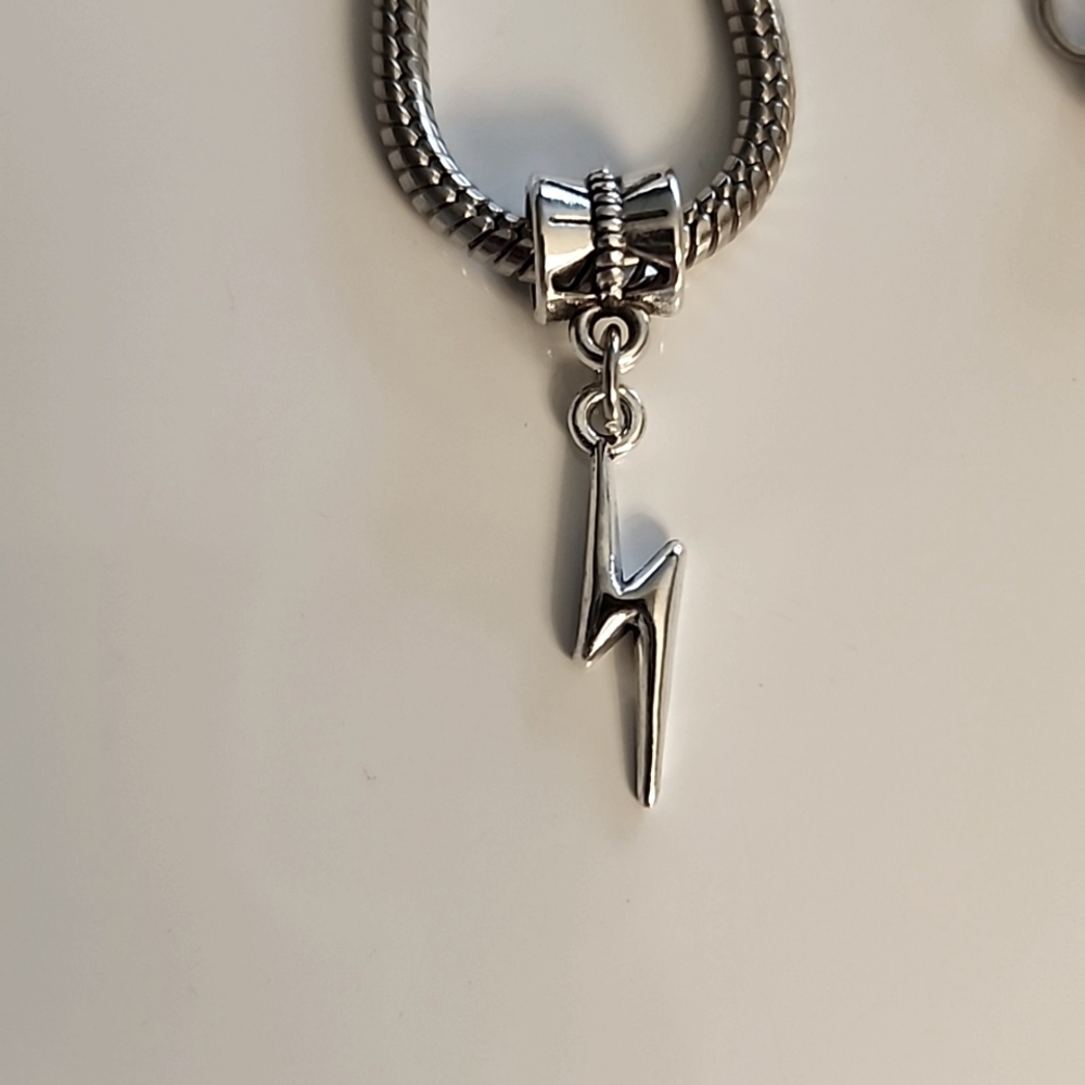LIGHTNING BOLT Charm for European Style Bracelets Fits Pandora Systems
